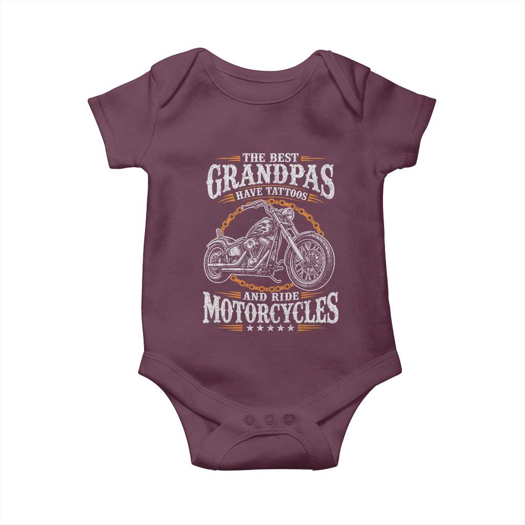 Biker Grandpa Best Grandpas Have Tattoos and Ride Motorcycles Baby Onesie