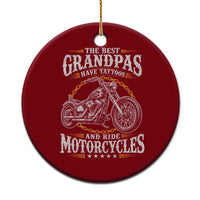Biker Grandpa Best Grandpas Have Tattoos and Ride Motorcycles Ceramic Ornament