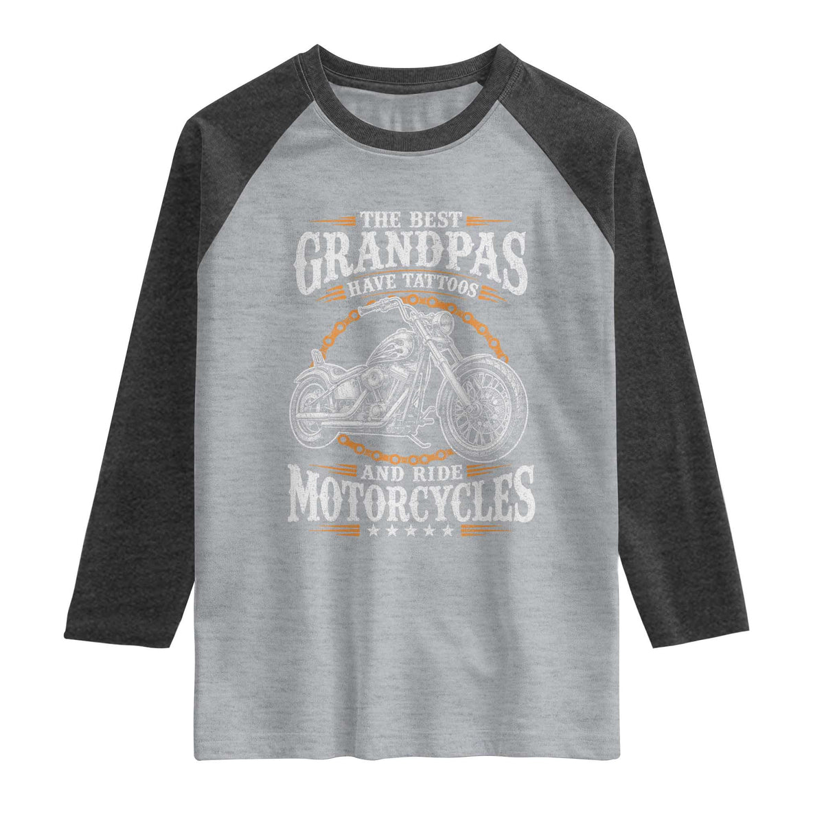 Biker Grandpa Best Grandpas Have Tattoos and Ride Motorcycles Raglan Shirt