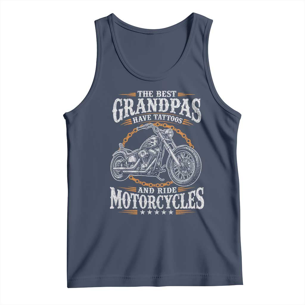 Biker Grandpa Best Grandpas Have Tattoos and Ride Motorcycles Tank Top