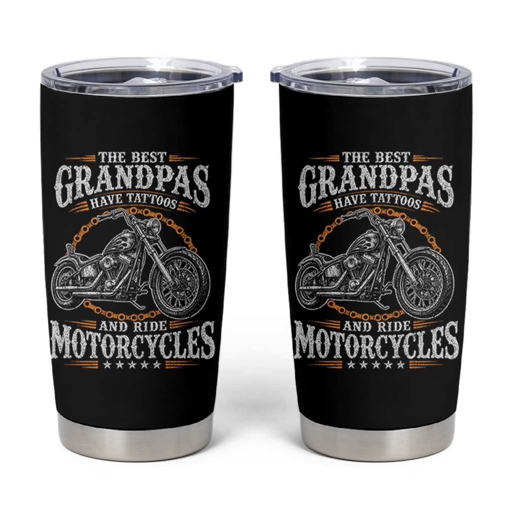 Biker Grandpa Best Grandpas Have Tattoos and Ride Motorcycles Tumbler Cup