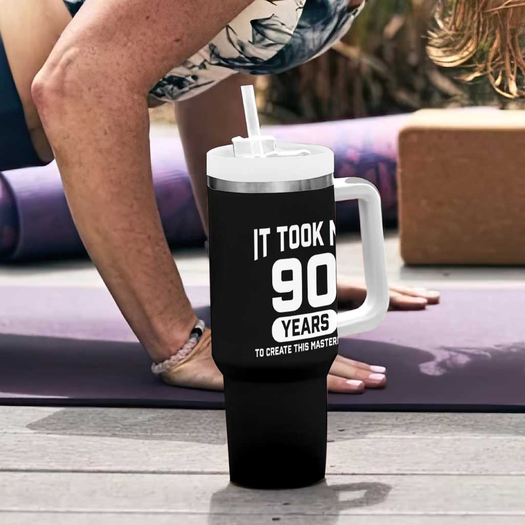 90th Birthday Tumbler With Handle To Create This Masterpiece 90 Year Old Gift