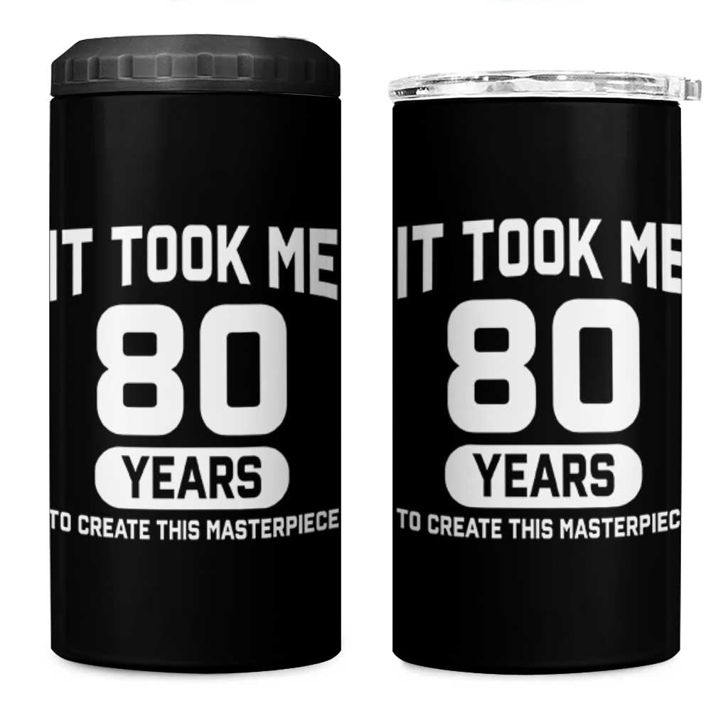 80th Birthday 4 in 1 Can Cooler Tumbler To Create This Masterpiece 80 Year Old Gift