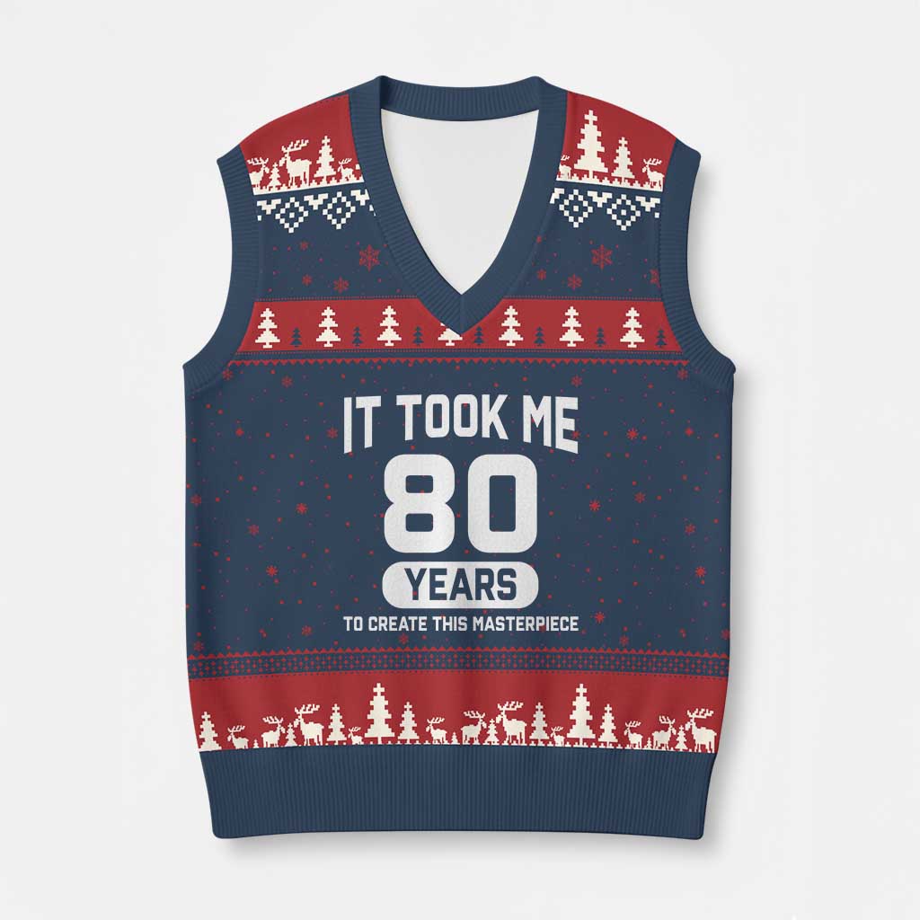 80th Birthday V-Neck Knit Sweater Vest To Create This Masterpiece 80 Year Old Gift