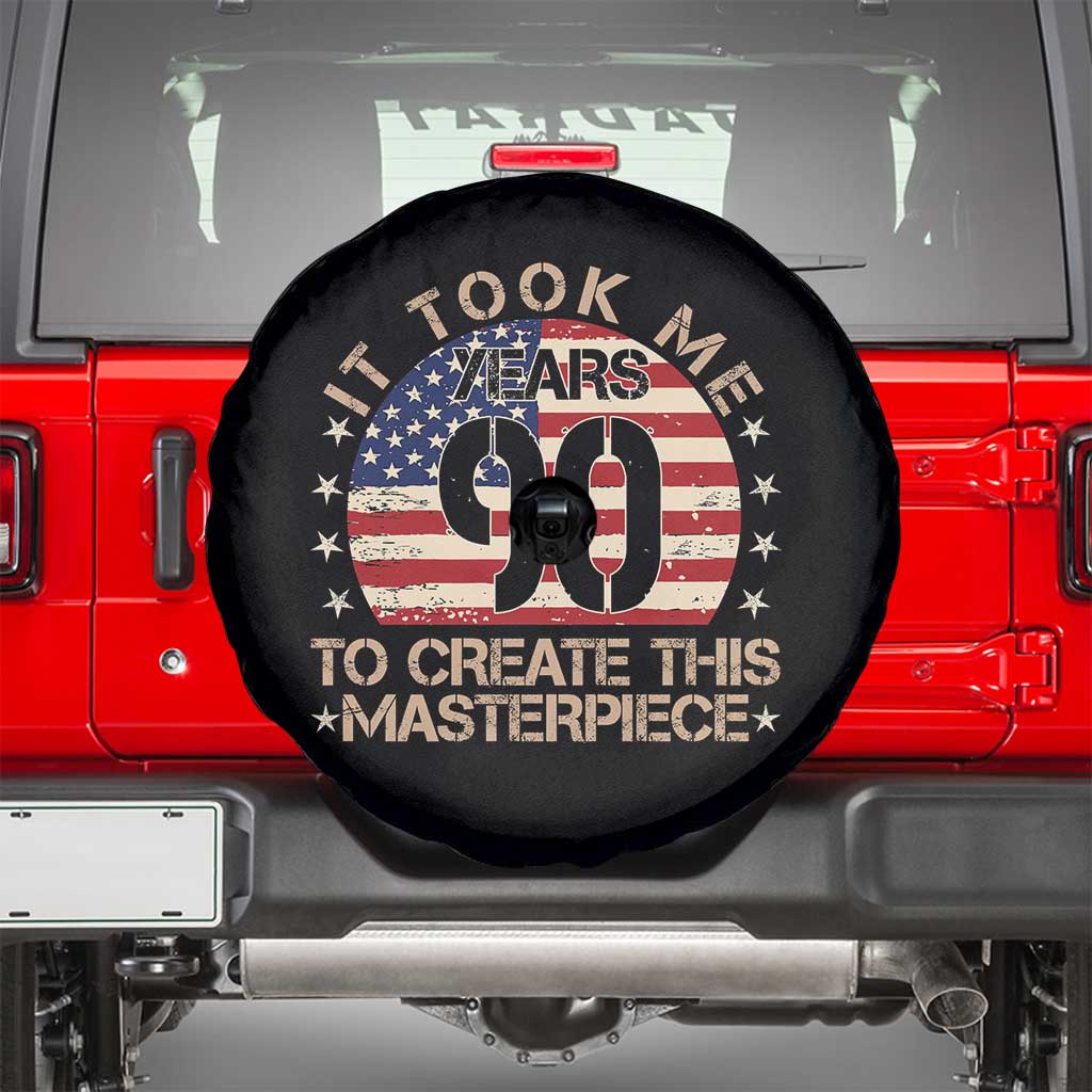 90th Birthday Spare Tire Cover It Took Me 90 Years To Create This Masterpiece Vintage American Flag