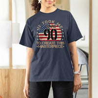 90th Birthday T Shirt For Women It Took Me 90 Years To Create This Masterpiece Vintage American Flag