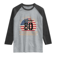 80th Birthday Raglan Shirt It Took Me 80 Years To Create This Masterpiece Vintage American Flag