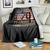 70th Birthday Throw Blanket It Took Me 70 Years To Create This Masterpiece Vintage American Flag