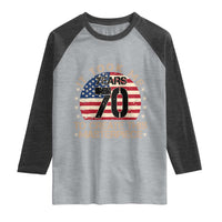70th Birthday Raglan Shirt It Took Me 70 Years To Create This Masterpiece Vintage American Flag