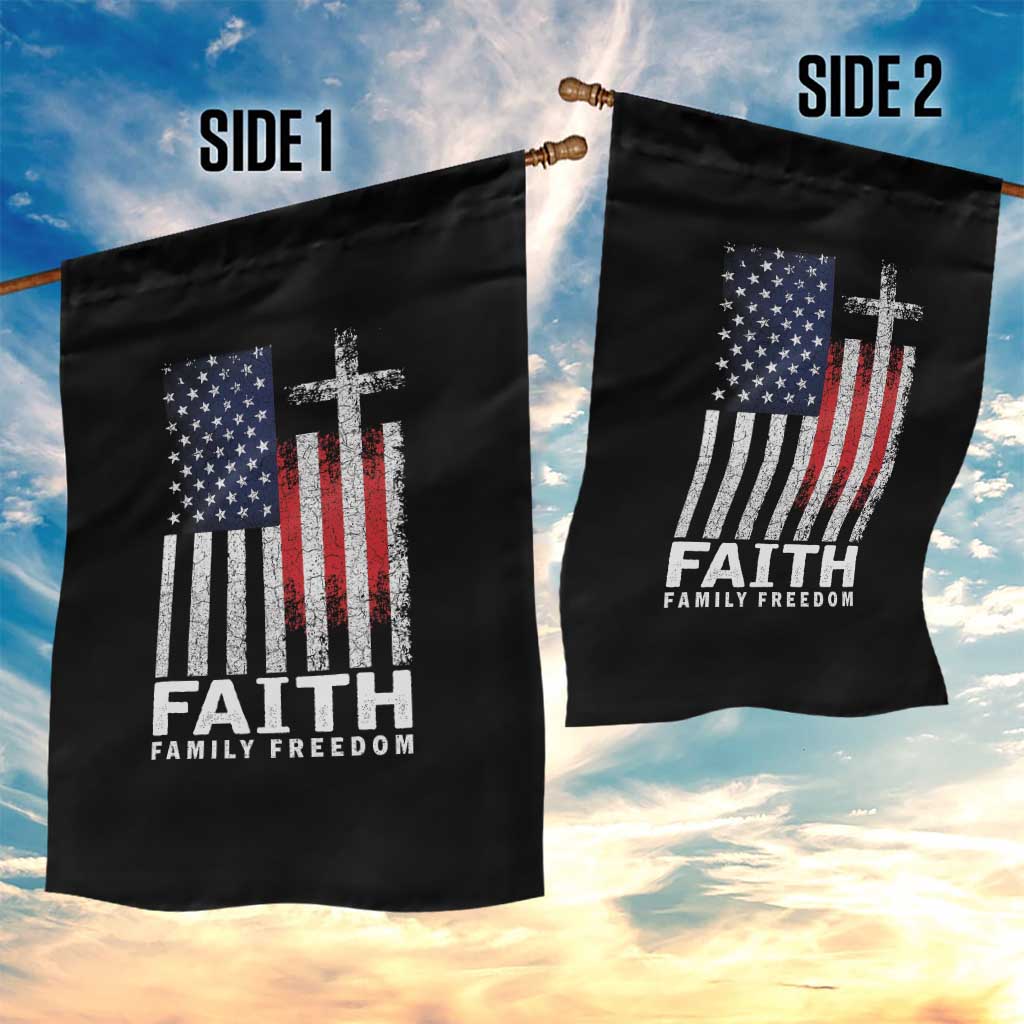 Faith Family Freedom Garden Flag Charlie Kirk Patriotic Christian Vintage USA Flag - Wonder Print Shop