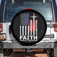 Faith Family Freedom Spare Tire Cover Charlie Kirk Patriotic Christian Vintage USA Flag - Wonder Print Shop
