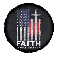Faith Family Freedom Spare Tire Cover Charlie Kirk Patriotic Christian Vintage USA Flag - Wonder Print Shop