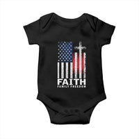Faith Family Freedom Baby Onesie Charlie Kirk Patriotic Christian Vintage USA Flag - Wonder Print Shop