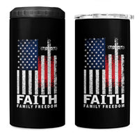 Faith Family Freedom 4 in 1 Can Cooler Tumbler Charlie Kirk Patriotic Christian Vintage USA Flag - Wonder Print Shop