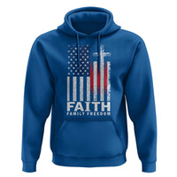 Faith Family Freedom Hoodie Charlie Kirk Patriotic Christian Vintage USA Flag - Wonder Print Shop