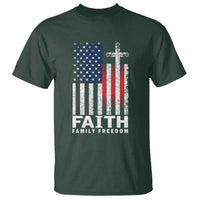 Faith Family Freedom T Shirt Charlie Kirk Patriotic Christian Vintage USA Flag - Wonder Print Shop