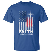 Faith Family Freedom T Shirt Charlie Kirk Patriotic Christian Vintage USA Flag - Wonder Print Shop