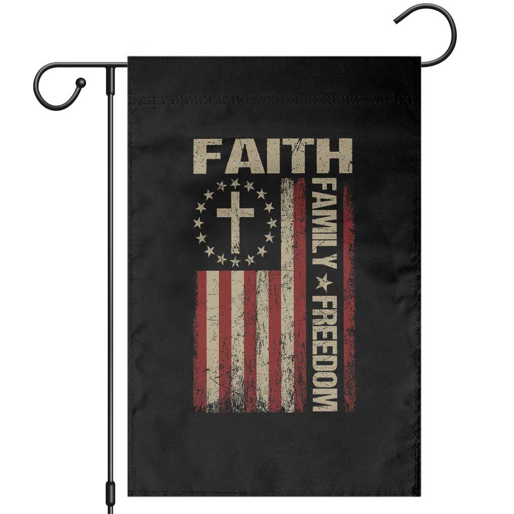 Faith Family Freedom Garden Flag Patriotic Christian Vintage USA Flag - Wonder Print Shop