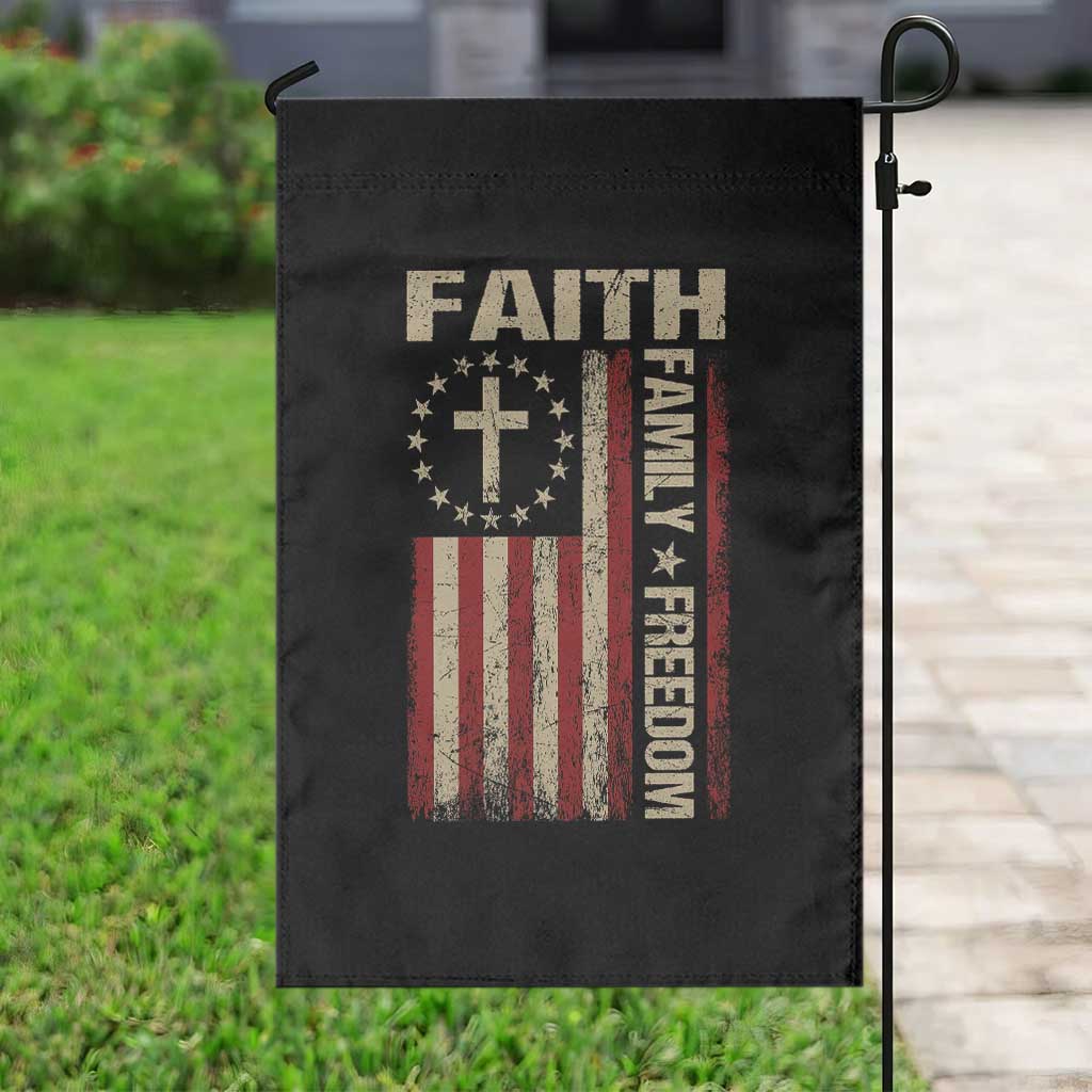 Faith Family Freedom Garden Flag Patriotic Christian Vintage USA Flag - Wonder Print Shop