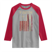 Faith Family Freedom Raglan Shirt Patriotic Christian Vintage USA Flag - Wonder Print Shop