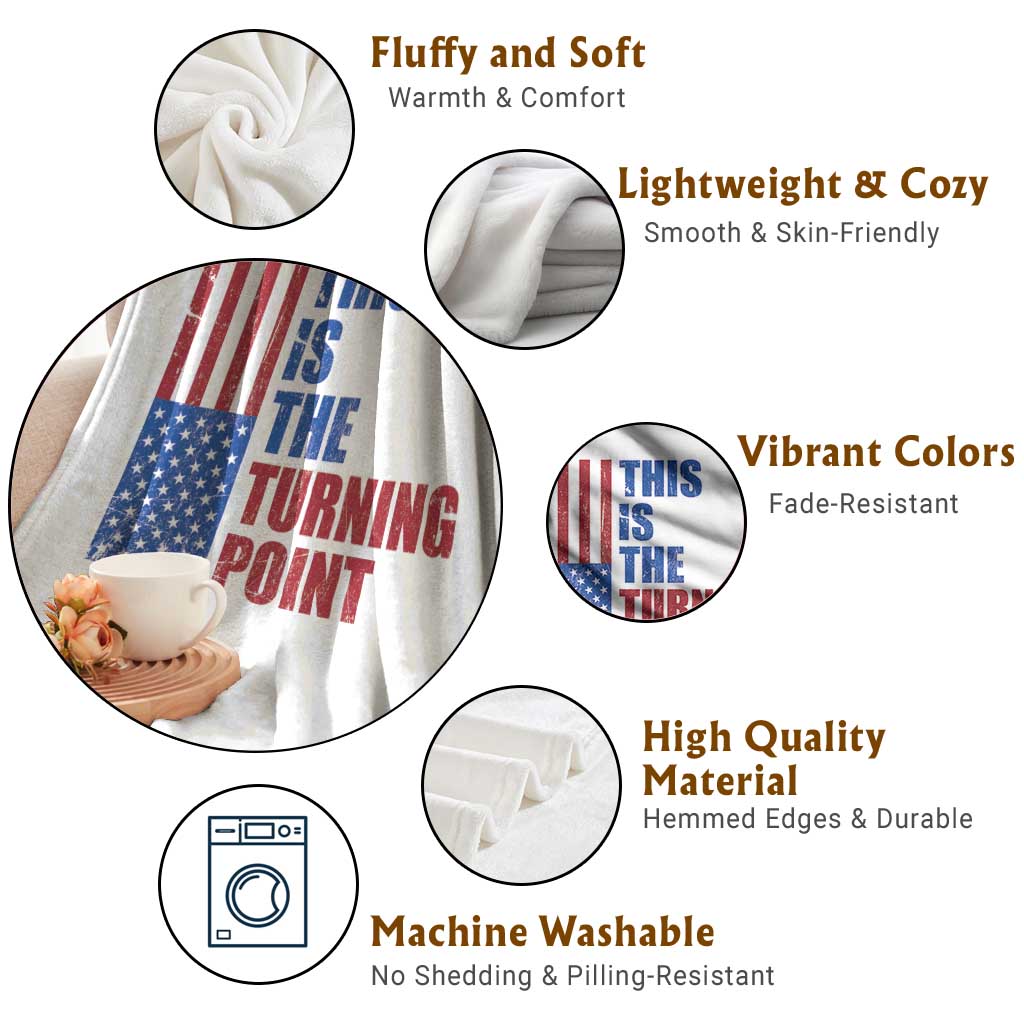 This is The Turning Point Throw Blanket USA Flag Patriotic Freedom Conservative - Wonder Print Shop