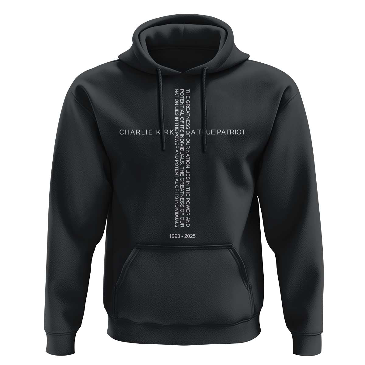 Charlie Kirk Hoodie A True Patriot Patriotic Christian Cross - Wonder Print Shop