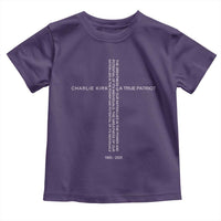 Charlie Kirk Toddler T Shirt A True Patriot Patriotic Christian Cross - Wonder Print Shop