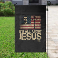 Charlie Kirk Garden Flag Its All About Jesus  USA Flag Patriotic Christian - Wonder Print Shop