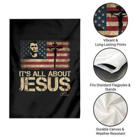 Charlie Kirk Garden Flag Its All About Jesus  USA Flag Patriotic Christian - Wonder Print Shop