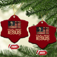 Charlie Kirk Ceramic Ornament Its All About Jesus  USA Flag Patriotic Christian - Wonder Print Shop