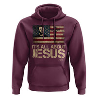 Charlie Kirk Hoodie Its All About Jesus  USA Flag Patriotic Christian - Wonder Print Shop