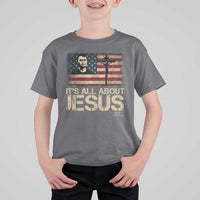 Charlie Kirk T Shirt For Kid Its All About Jesus  USA Flag Patriotic Christian - Wonder Print Shop