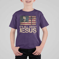 Charlie Kirk T Shirt For Kid Its All About Jesus  USA Flag Patriotic Christian - Wonder Print Shop