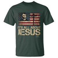Charlie Kirk T Shirt Its All About Jesus  USA Flag Patriotic Christian - Wonder Print Shop