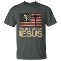 Charlie Kirk T Shirt Its All About Jesus  USA Flag Patriotic Christian - Wonder Print Shop