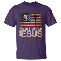 Charlie Kirk T Shirt Its All About Jesus  USA Flag Patriotic Christian - Wonder Print Shop