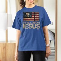 Charlie Kirk T Shirt For Women Its All About Jesus  USA Flag Patriotic Christian - Wonder Print Shop