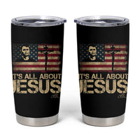 Charlie Kirk Tumbler Cup Its All About Jesus  USA Flag Patriotic Christian - Wonder Print Shop