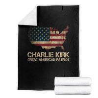 Charlie Kirk Throw Blanket Great American Patriot USA Flag - Wonder Print Shop