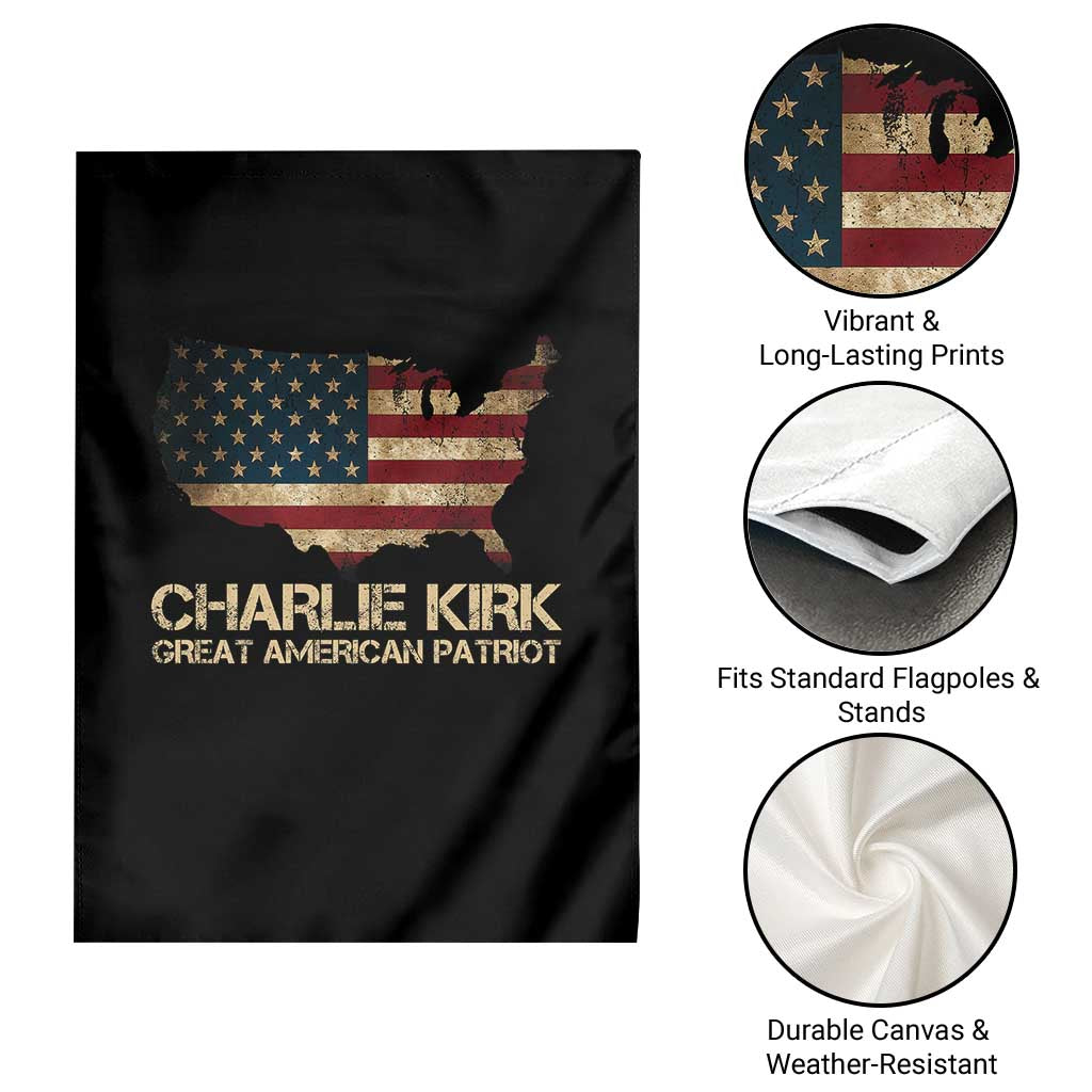 Charlie Kirk Garden Flag Great American Patriot USA Flag - Wonder Print Shop