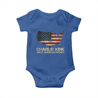 Charlie Kirk Baby Onesie Great American Patriot USA Flag - Wonder Print Shop