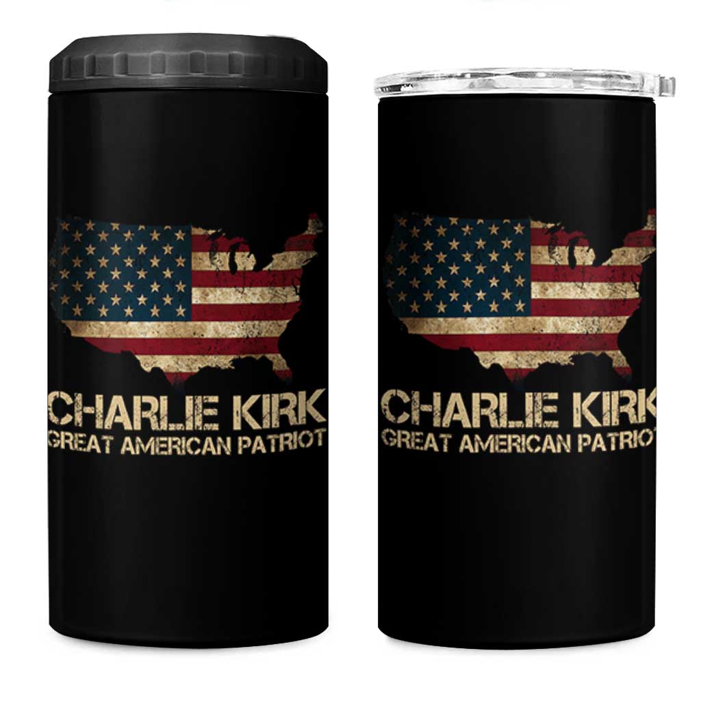 Charlie Kirk 4 in 1 Can Cooler Tumbler Great American Patriot USA Flag - Wonder Print Shop