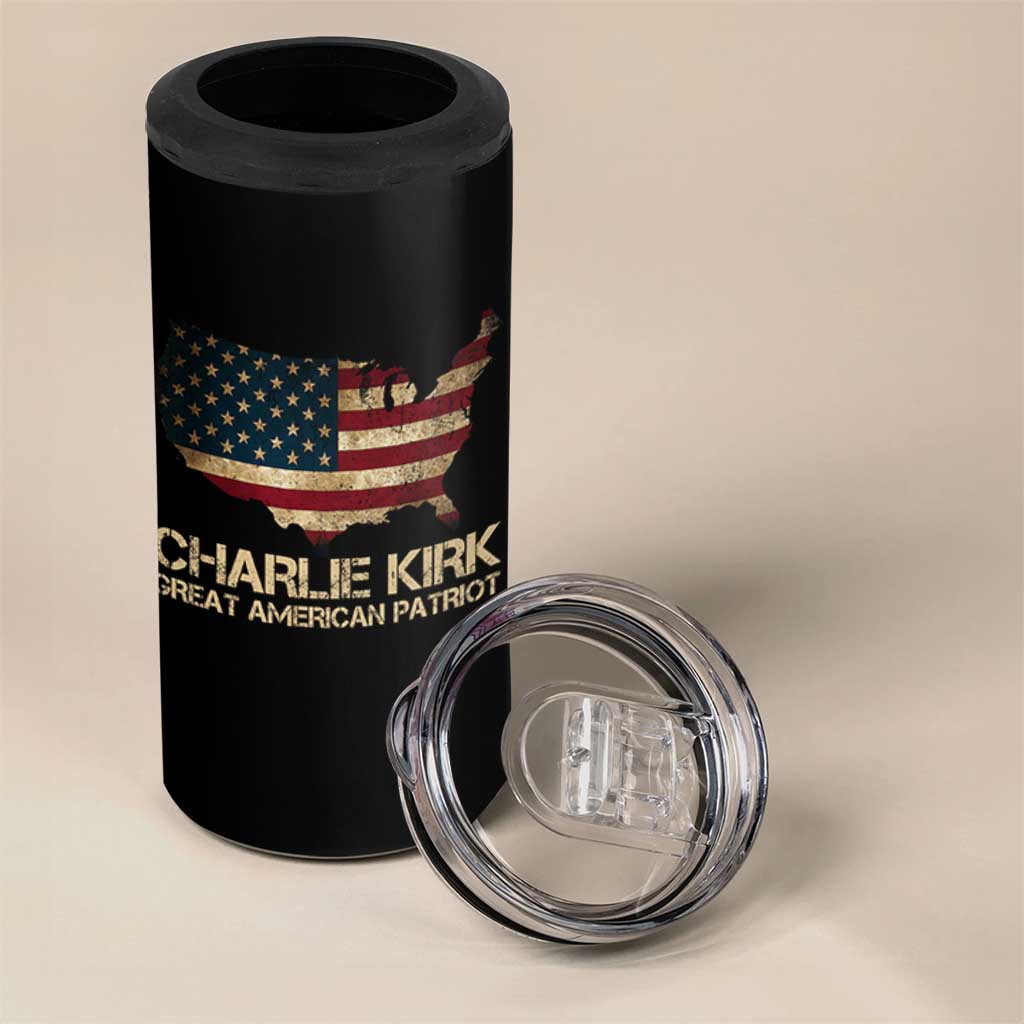 Charlie Kirk 4 in 1 Can Cooler Tumbler Great American Patriot USA Flag - Wonder Print Shop