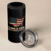 Charlie Kirk 4 in 1 Can Cooler Tumbler Great American Patriot USA Flag - Wonder Print Shop