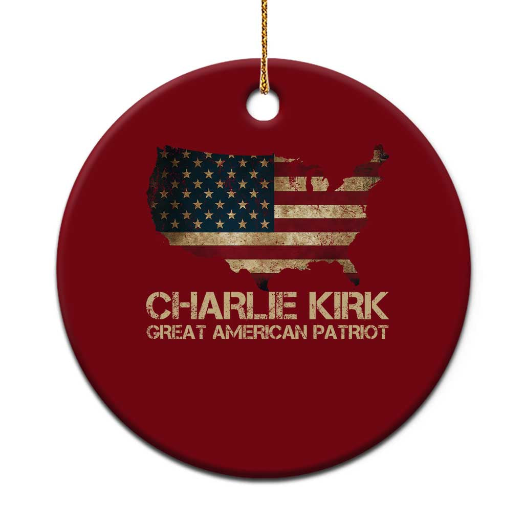 Charlie Kirk Ceramic Ornament Great American Patriot USA Flag - Wonder Print Shop