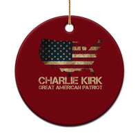 Charlie Kirk Ceramic Ornament Great American Patriot USA Flag - Wonder Print Shop