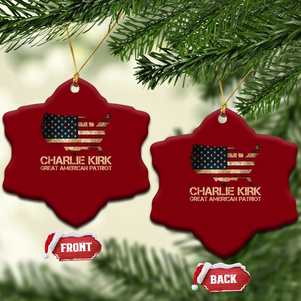 Charlie Kirk Ceramic Ornament Great American Patriot USA Flag - Wonder Print Shop