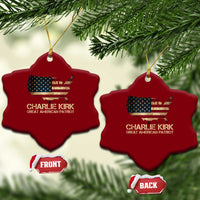 Charlie Kirk Ceramic Ornament Great American Patriot USA Flag - Wonder Print Shop