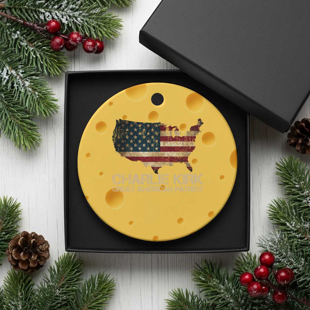 Charlie Kirk Ceramic Ornament Great American Patriot USA Flag - Wonder Print Shop
