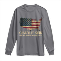 Charlie Kirk Long Sleeve Shirt Great American Patriot USA Flag - Wonder Print Shop